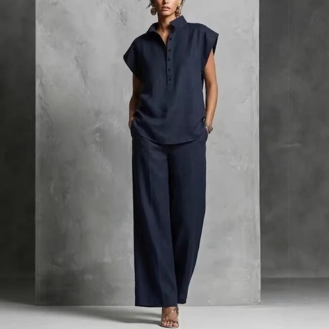 Women's Casual Sleeveless Top & Full-Length Pants Two-Piece Set