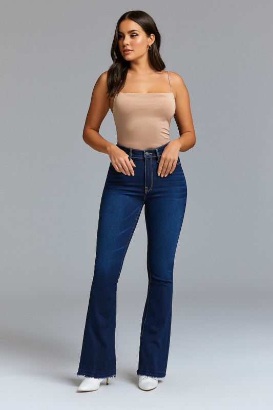 Judy Boot Cut Jean in Dark Blue Denim